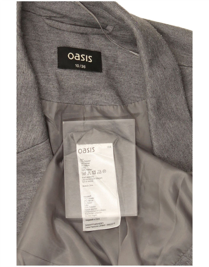 Oasis Womens Open Blazer Jacke UK 10 Small Grau Polyester