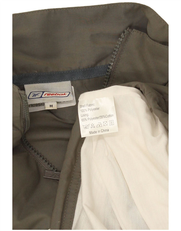 Reebok Herren-Trainingsanzug-Top-Jacke aus mittelgrünem Colourblock-Polyester