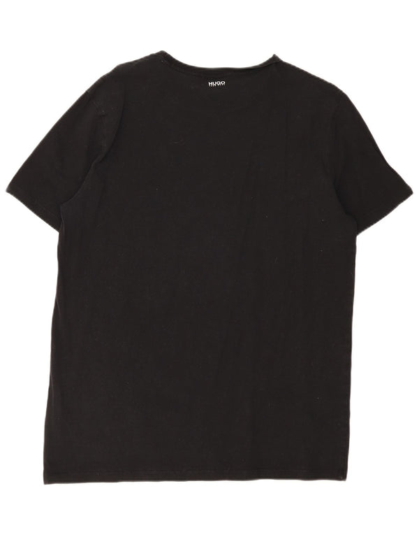 Hugo Boss Herren T-Shirt Top 2XL Schwarz Baumwolle