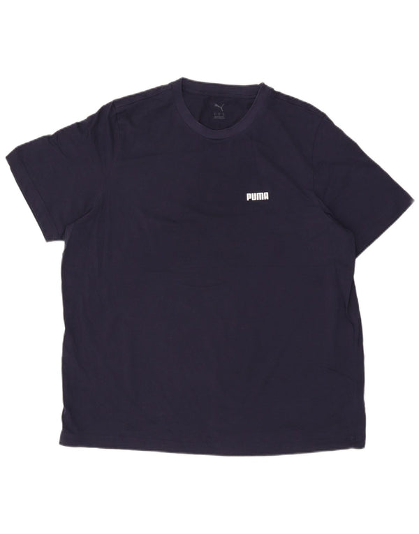 Puma Herren T-Shirt Top XL Marineblau Baumwolle