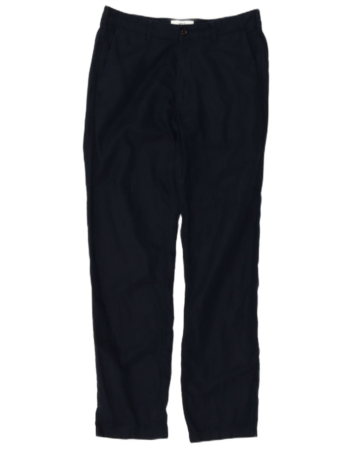 Marks & Spencer Herren-Chinohose mit normaler Passform, W32 L33, marineblaues Leinen