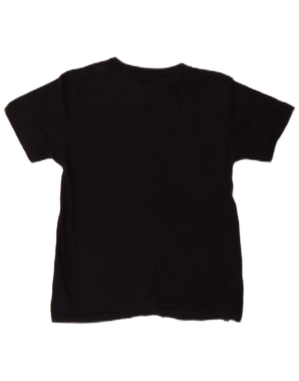 French Connection Jungen-T-Shirt mit Grafik, 7–8 Jahre, schwarze Baumwolle