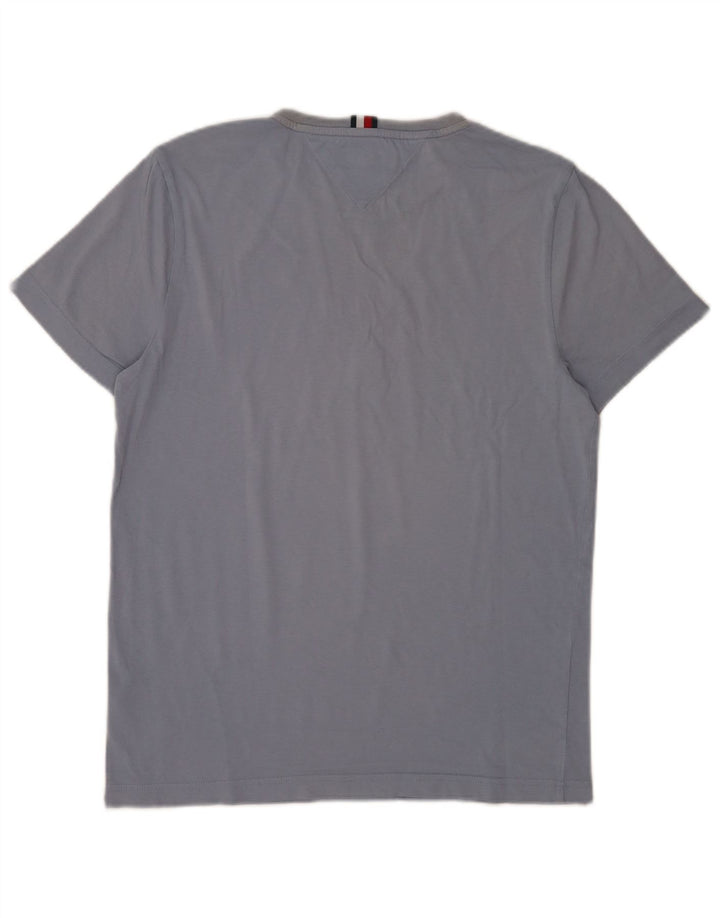 Tommy Hilfiger Herren-T-Shirt mit Grafik, mittelblaue Baumwolle