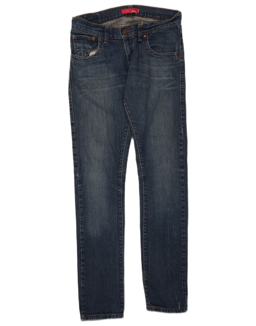 Levi's Damen 504 Tilted Slim Jeans US 5 Medium W30 L32 Blaue Baumwolle