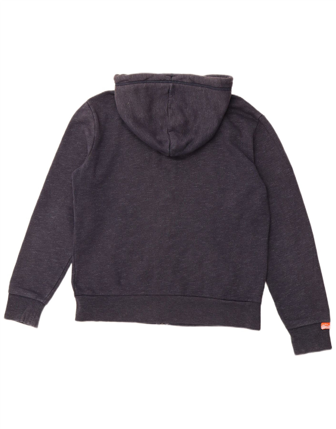 SUPERDRY Herren-Kapuzenpullover mit Reißverschluss, Größe 2XL, marineblau gesprenkelte Baumwolle