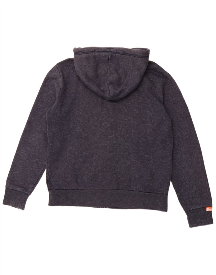 SUPERDRY Herren-Kapuzenpullover mit Reißverschluss, Größe 2XL, marineblau gesprenkelte Baumwolle