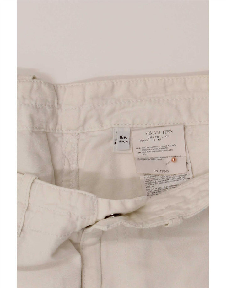 Armani Chino-Shorts für Jungen, 15–16 Jahre, W32, weiße Baumwolle