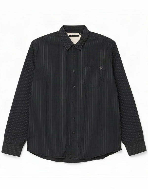 Volcom Herrenhemd XL Schwarz Nadelstreifen Baumwolle
