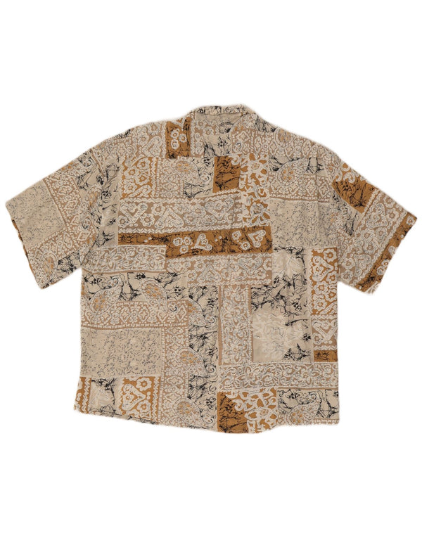 Tipo' S Herren Kurzarmhemd XL Beige Blumen