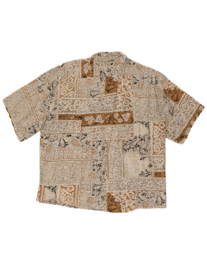 Tipo' S Herren Kurzarmhemd XL Beige Blumen