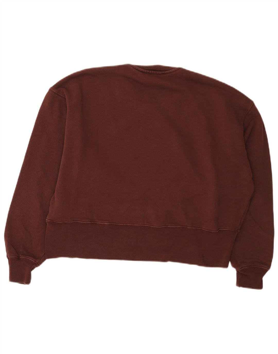 Zara übergroßer Damen-Sweatshirt-Pullover, Gr. 10, klein, Burgunderrot, Baumwolle