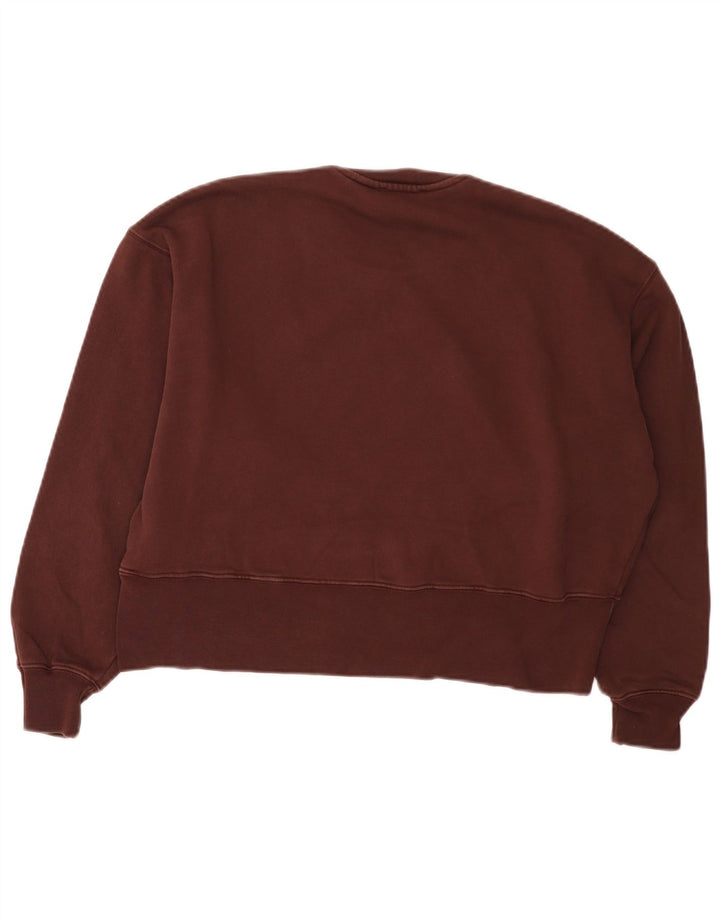 Zara übergroßer Damen-Sweatshirt-Pullover, Gr. 10, klein, Burgunderrot, Baumwolle