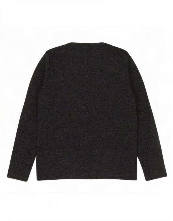 Zara Damen-Pullover mit V-Ausschnitt, Gr. 14, großes grau meliertes Acryl