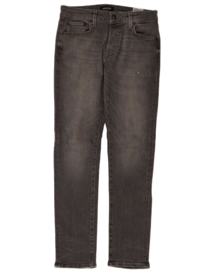 JACK & JONES Herren Slim Jeans W28 L30 Graue Baumwolle