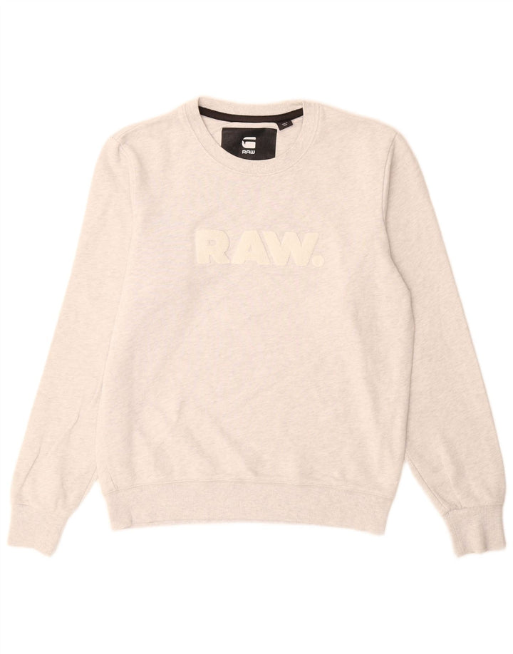 G-Star Herren Grafik-Sweatshirt-Pullover Mittelgrau meliert