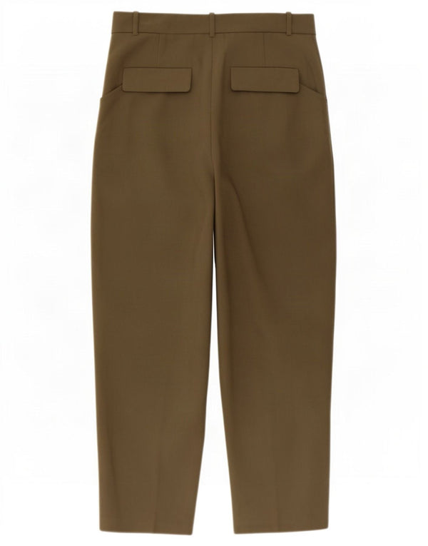 Zara Damen-Hose mit hoher Taille und lockerer Passform, mittelgroß, W30, L25, Khaki