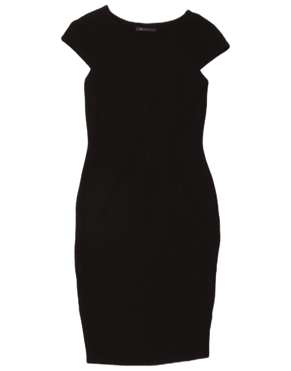 Marks & Spencer Damen Figurbetontes Kleid UK 10 Small Black Viscose