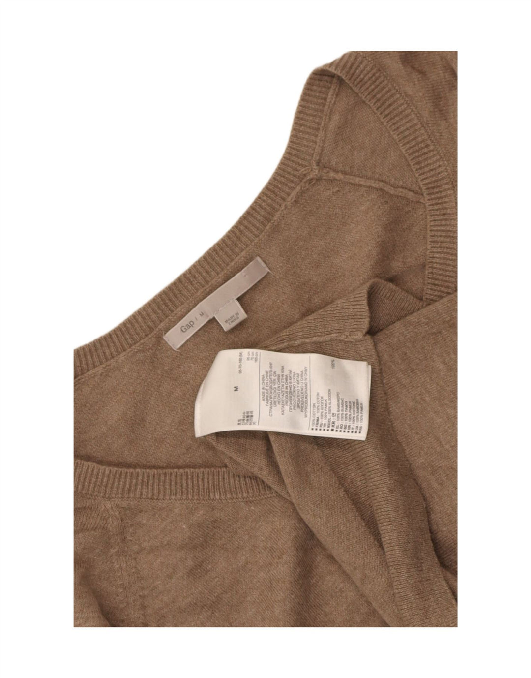 Gap Damen-Cardigan-Pullover UK 12 Mittelbraune Baumwolle