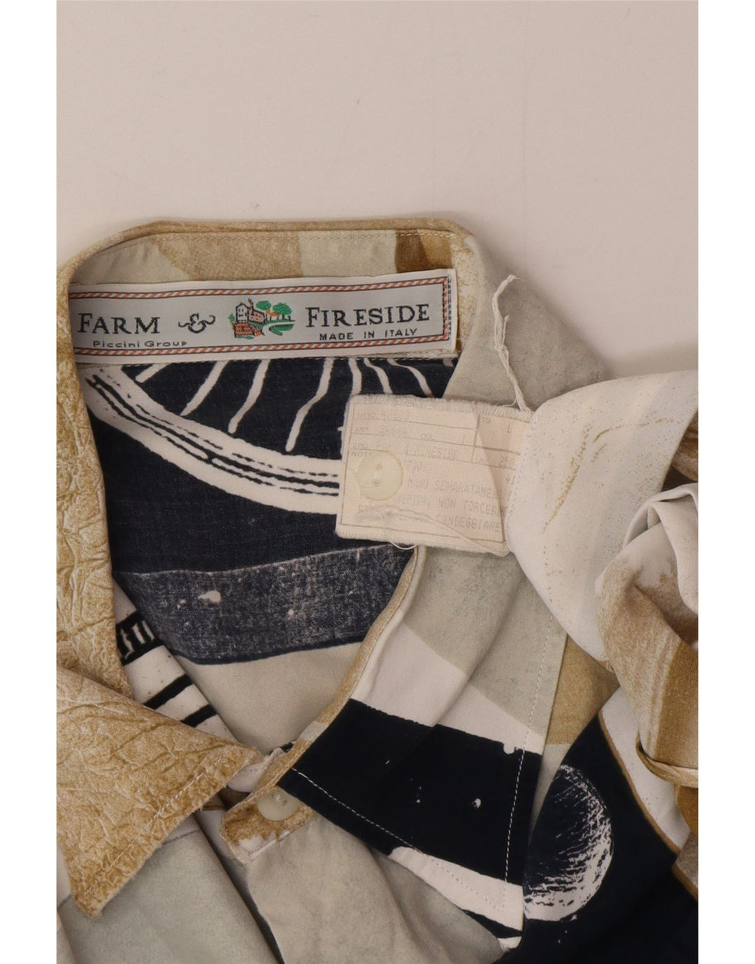 Vintage Herren-Kurzarmhemd, groß, mehrfarbig, Patchwork-Viskose