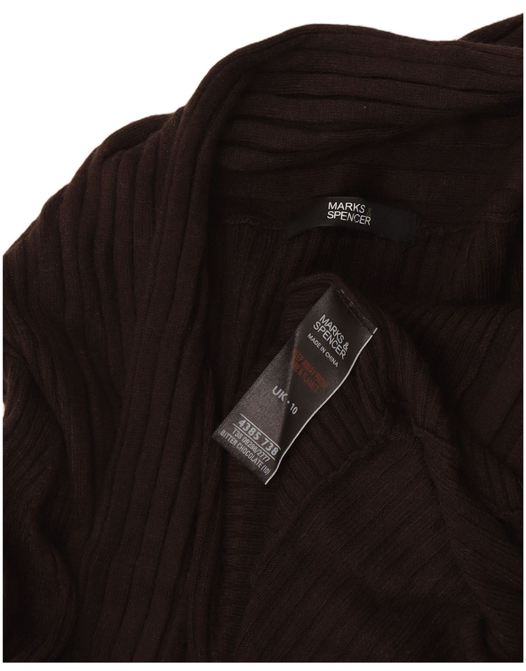 Marks & Spencer Damen Longline Open Cardigan Pullover UK 10 Small Braun
