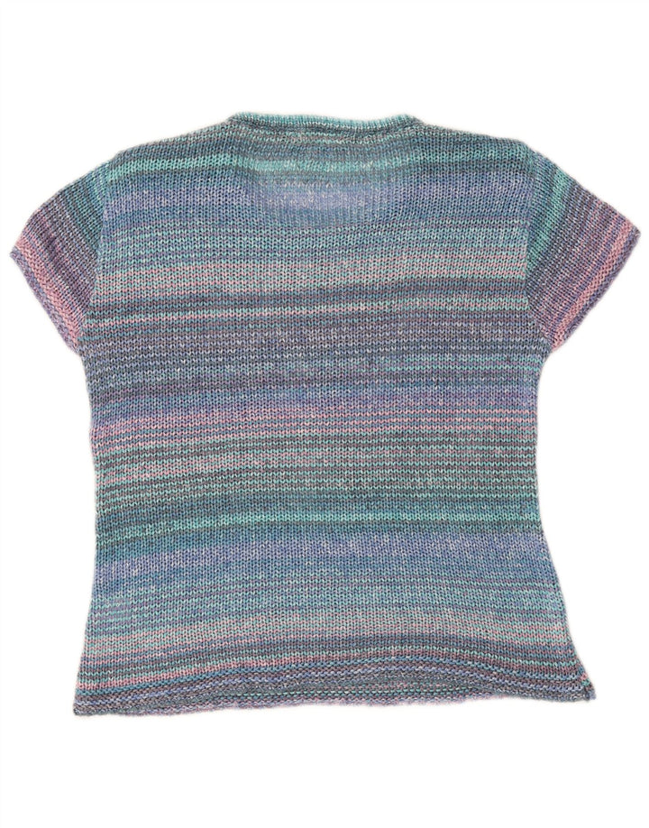 Vintage Damen Pullover mit Rundhalsausschnitt IT 42 Medium Mehrfarbig gestreift