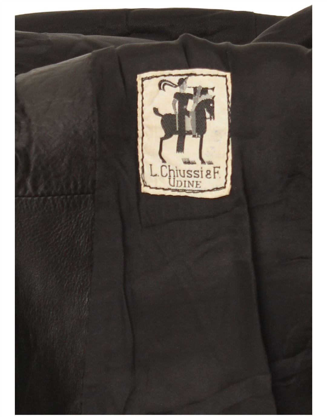 Vintage Damen Ledermantel UK 10 Small Schwarz
