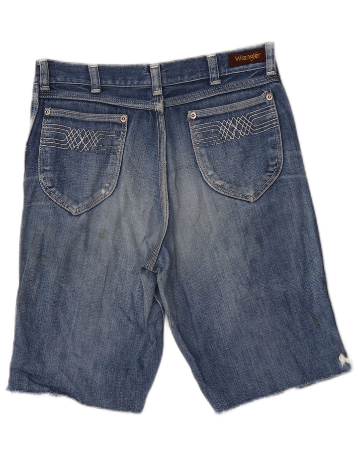 Wrangler Damen Distressed Denim Shorts W29 Mittelblau