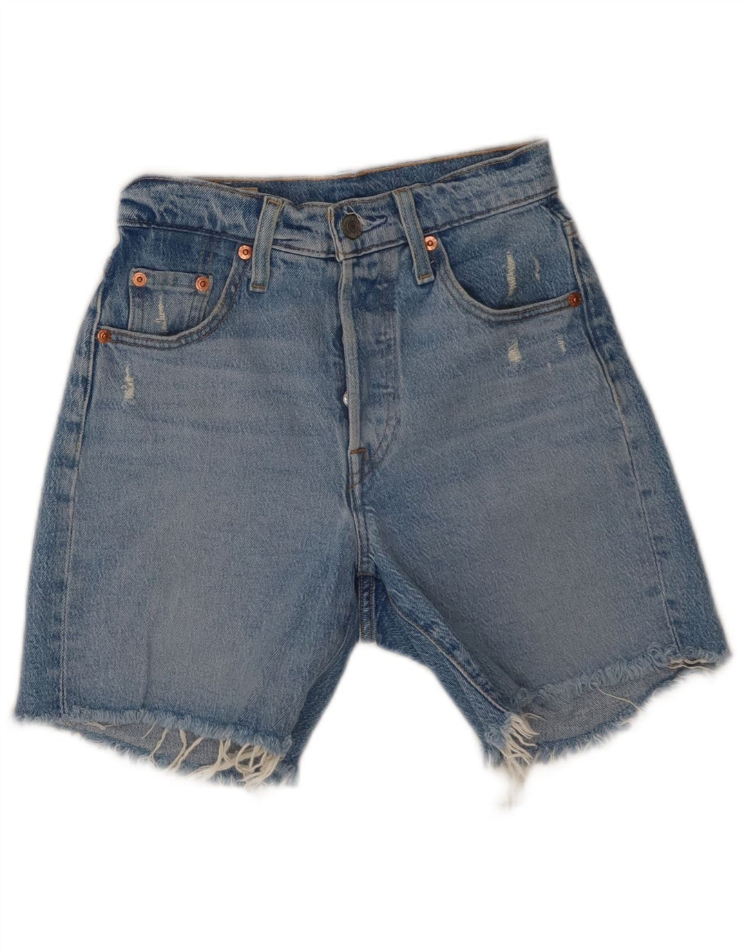Levi's Damen 501 Distressed Denim Shorts W23 2XS Blaue Baumwolle