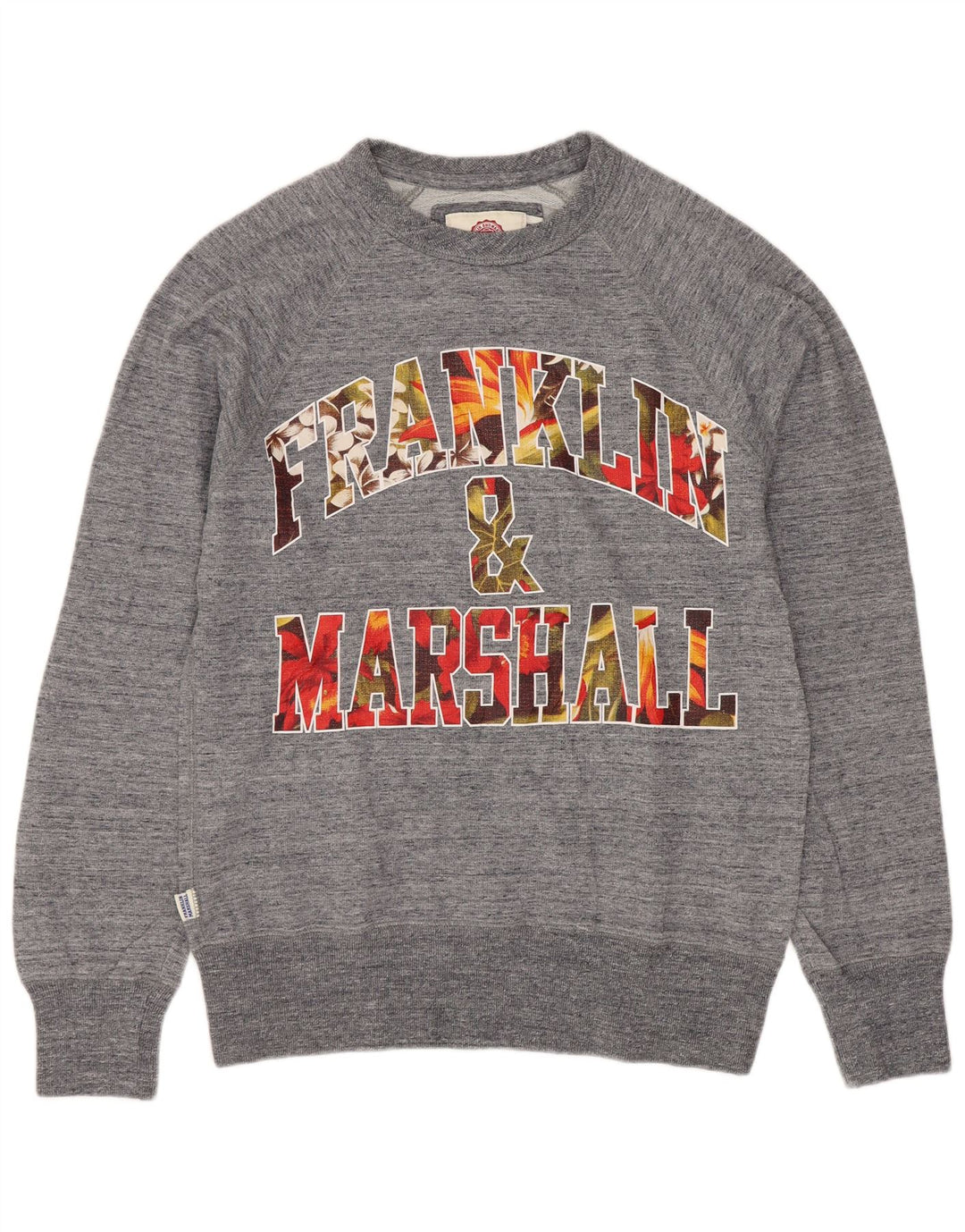Franklin & Marshall Herren-Sweatshirt mit Grafik, klein, grau gefleckt