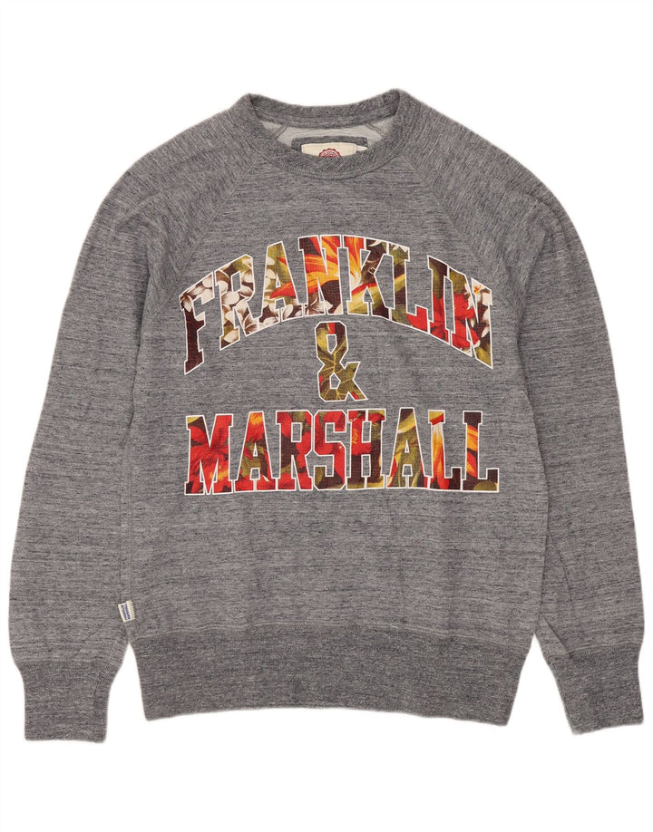 Franklin & Marshall Herren-Sweatshirt mit Grafik, klein, grau gefleckt