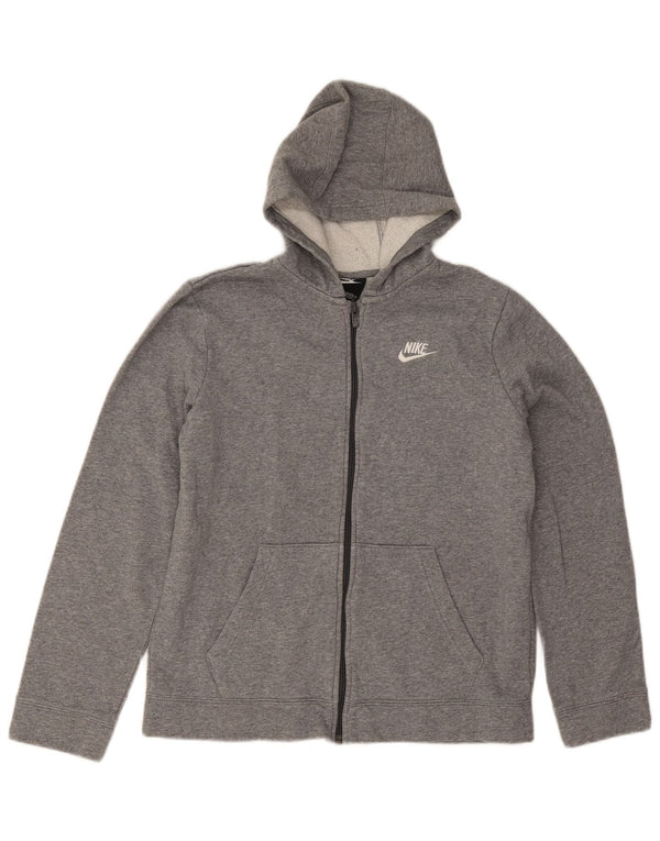 Nike Jungen-Kapuzenpullover mit Standard-Passform und Reißverschluss, 13–14 Jahre, XL, Grau