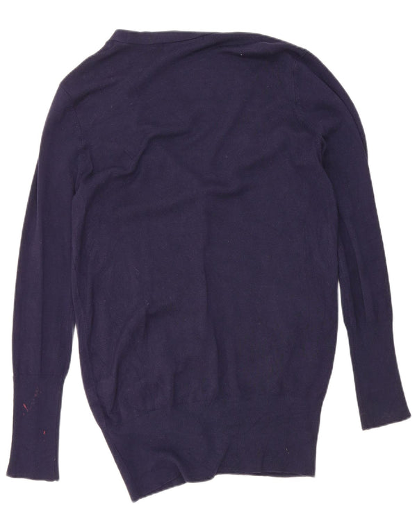 Zara Damen-Cardigan-Pullover UK 16 Large Marineblau Rayon