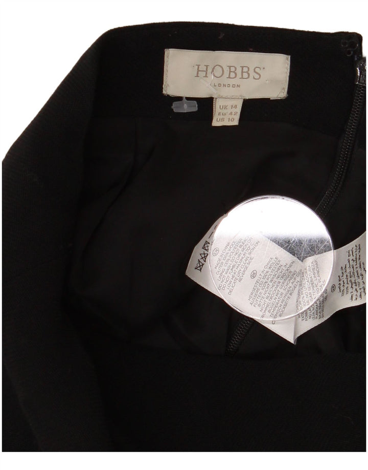 Hobbs Damen Bleistiftrock UK 14 Large W32 Schwarze Wolle