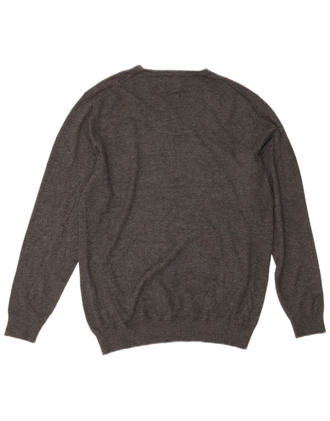 Zara Herren-Pullover mit V-Ausschnitt, mittelgraue Viskose