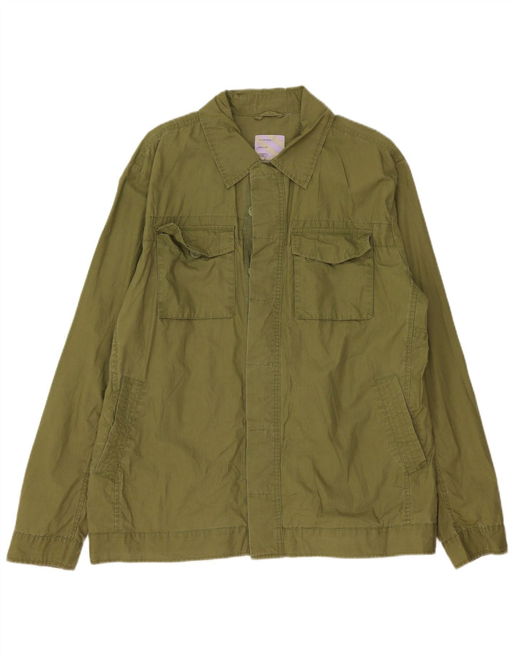 Fat Face Herren-Utility-Jacke UK 42 XL, grüne Baumwolle