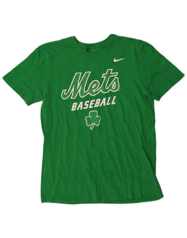 Nike Herren Mets Graphic T-Shirt Top Große grüne Baumwolle