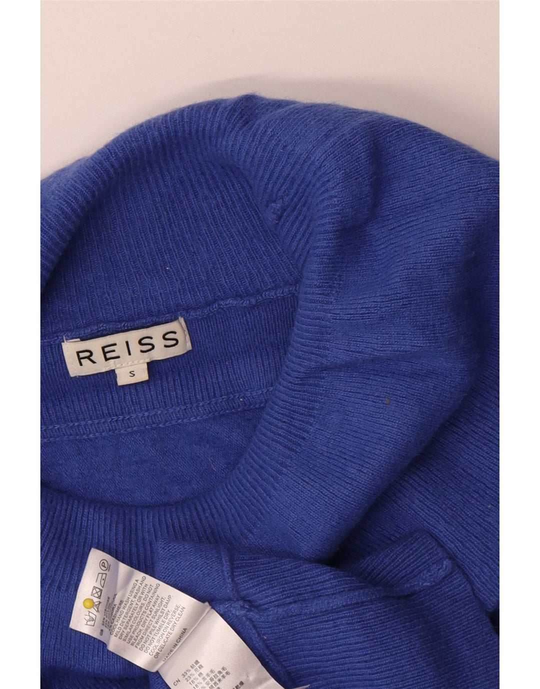 Reiss Damen-Pullover mit übergroßem Rollkragen, Gr. 10, Größe S, blau, Viskose