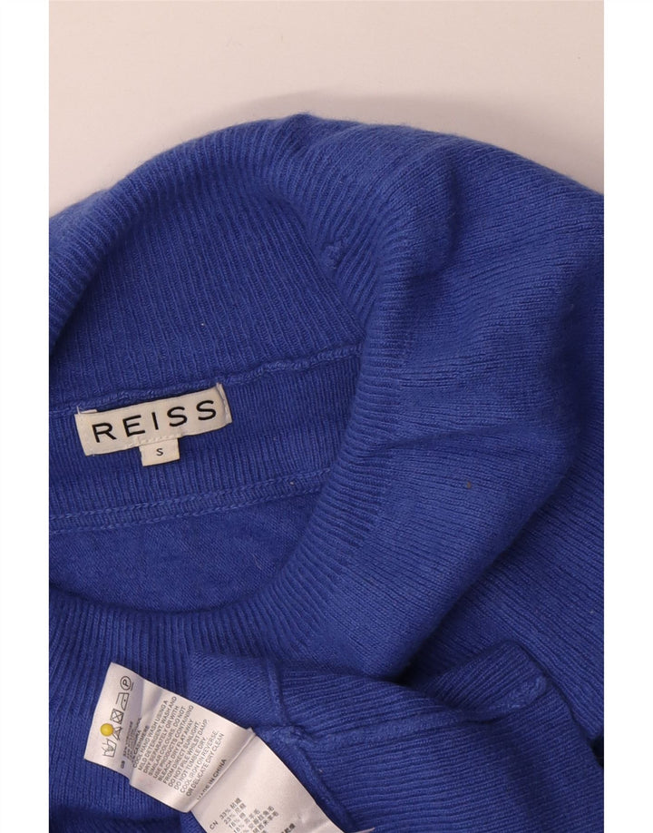 Reiss Damen-Pullover mit übergroßem Rollkragen, Gr. 10, Größe S, blau, Viskose