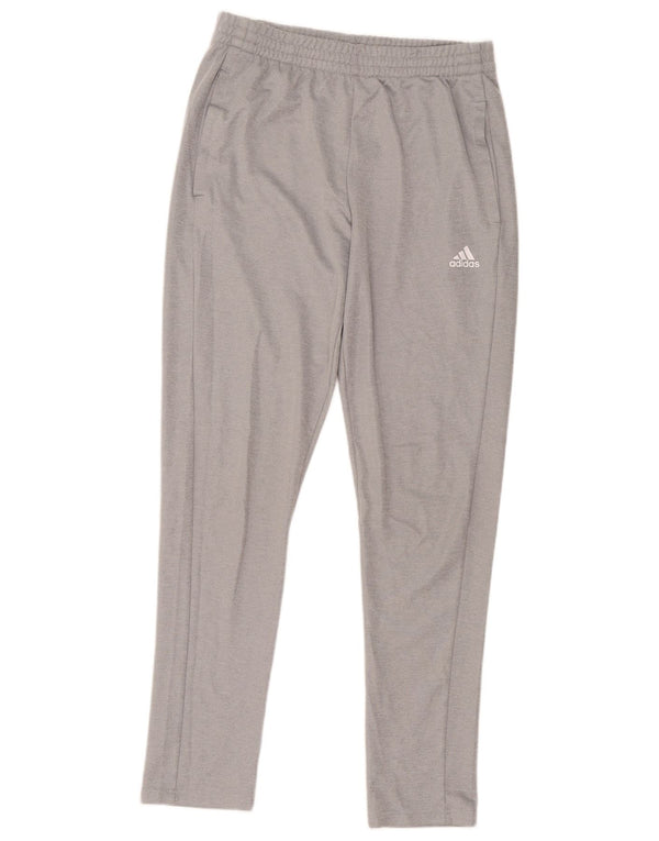 Adidas Damen-Trainingshose aus mittelgrauem Polyester