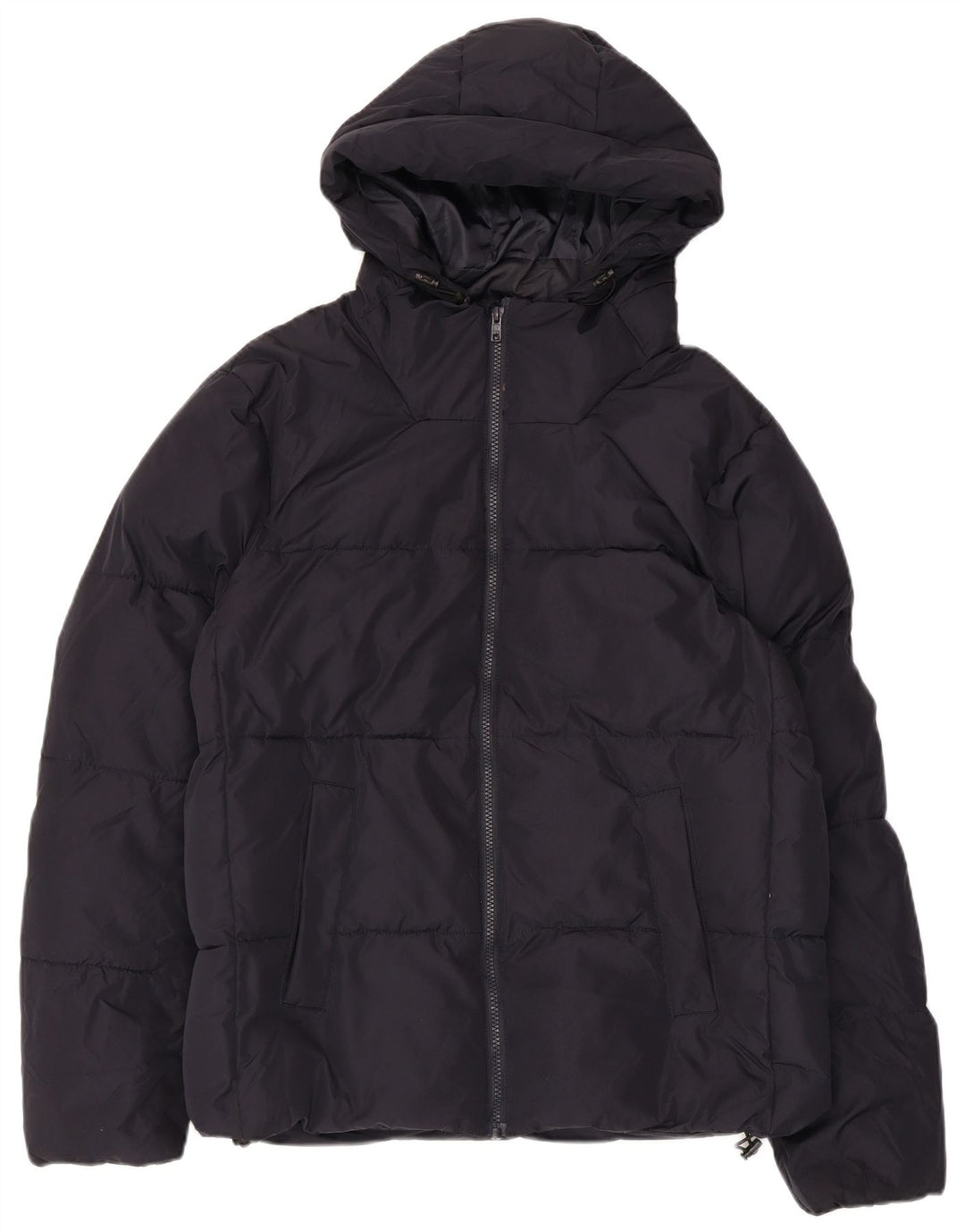 French Connection Wattierte Herrenjacke mit Kapuze, UK 38, Mittel, Marineblau