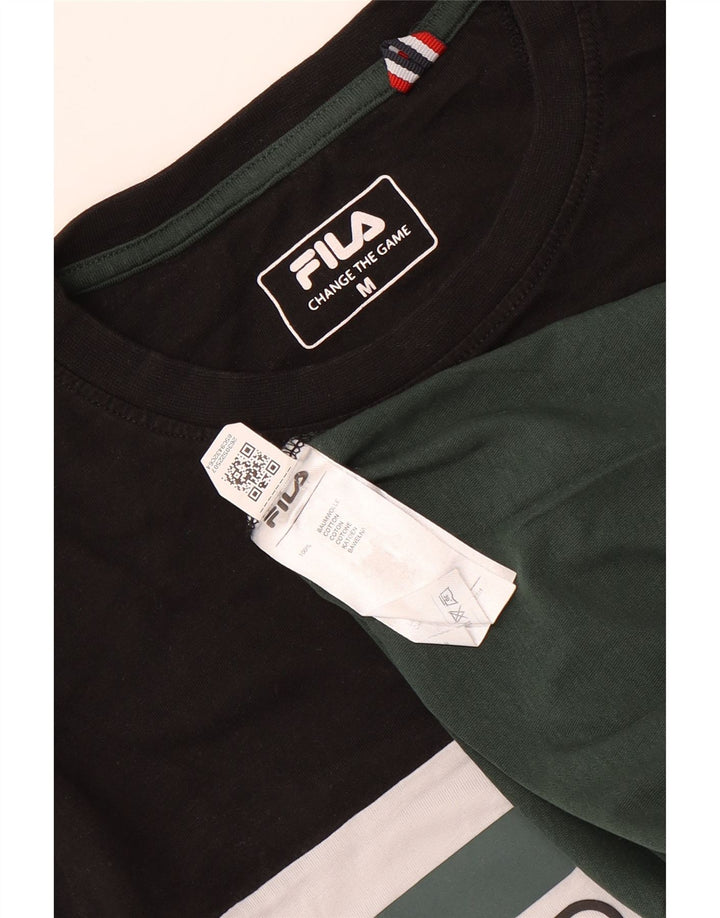 Fila Herren-T-Shirt mit Grafik, mittelgroß, mehrfarbig, Colourblock-Baumwolle