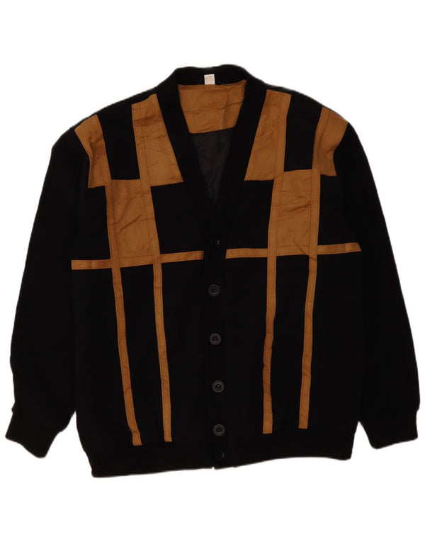 VINTAGE Herren Bomberjacke UK 42 XL Schwarz Colourblock Polyester