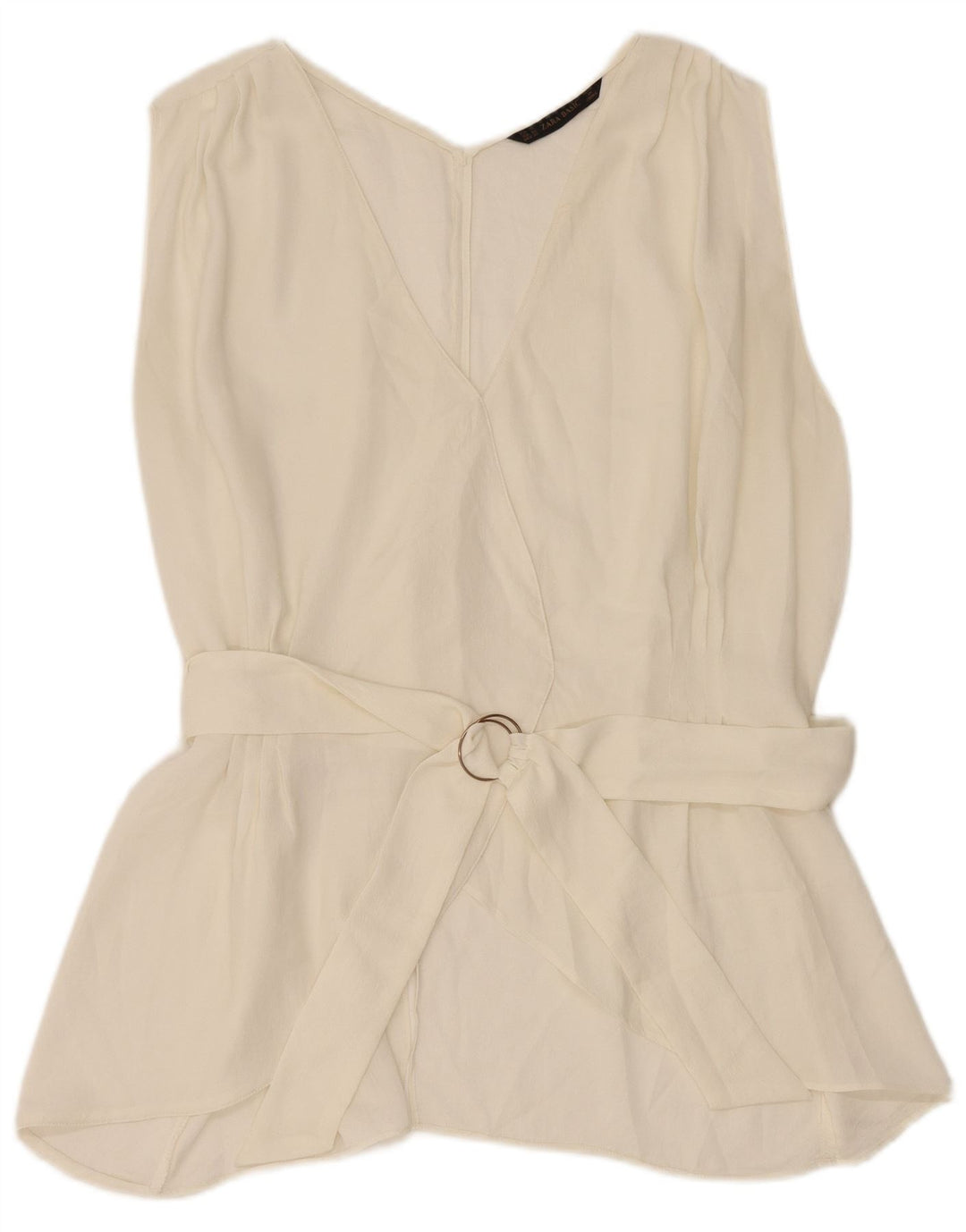 Zara Damen ärmelloses Blusenoberteil UK 18 XL Weiß