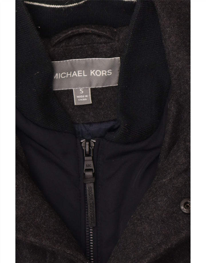 MICHAEL KORS Mens Bomber Jacket UK 36 Small Grey Wool Vintage Michael Kors and Second-Hand Michael Kors from Messina Hembry 