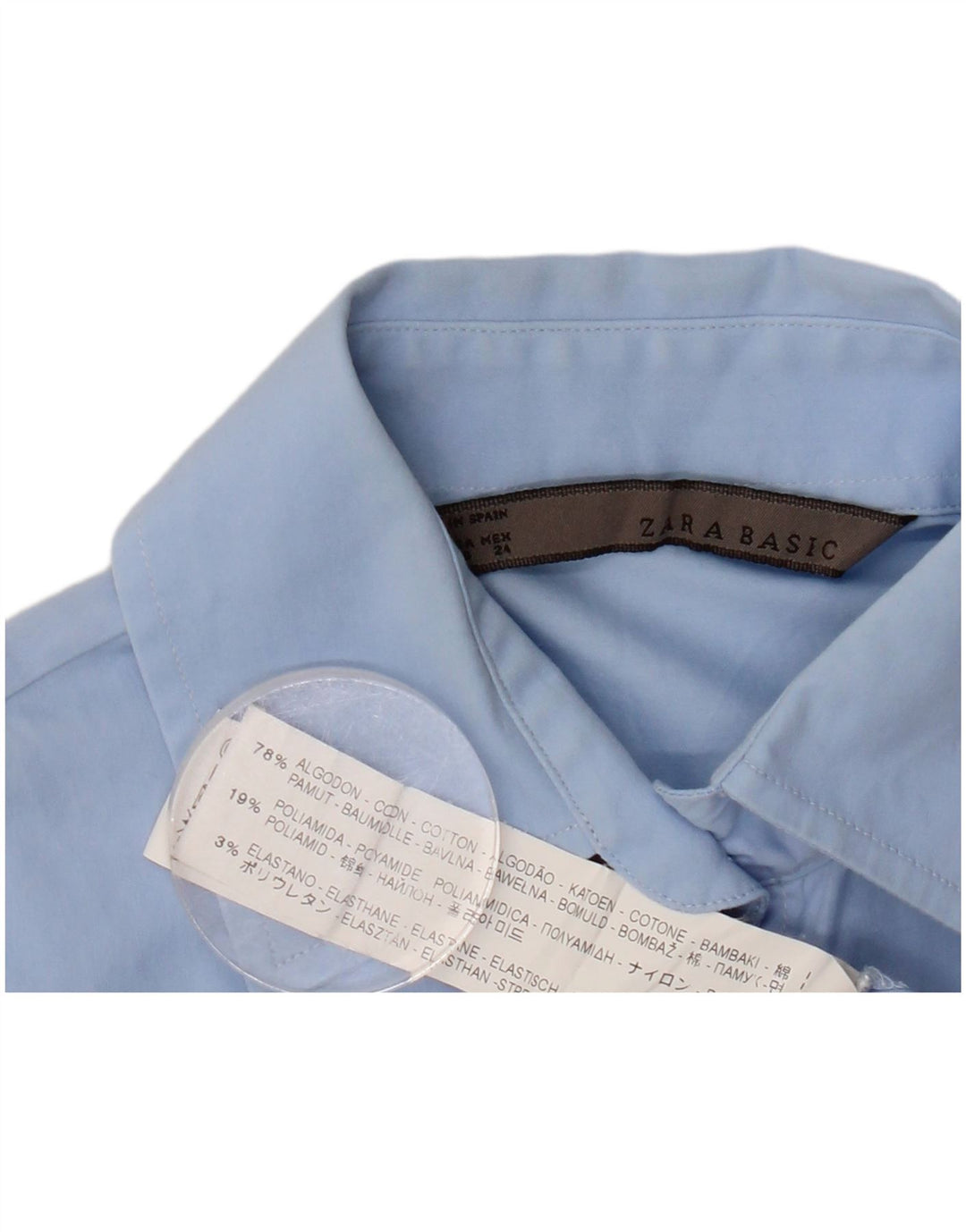 ZARA Damen Langarm-Body UK 6 XS Blaue Baumwolle