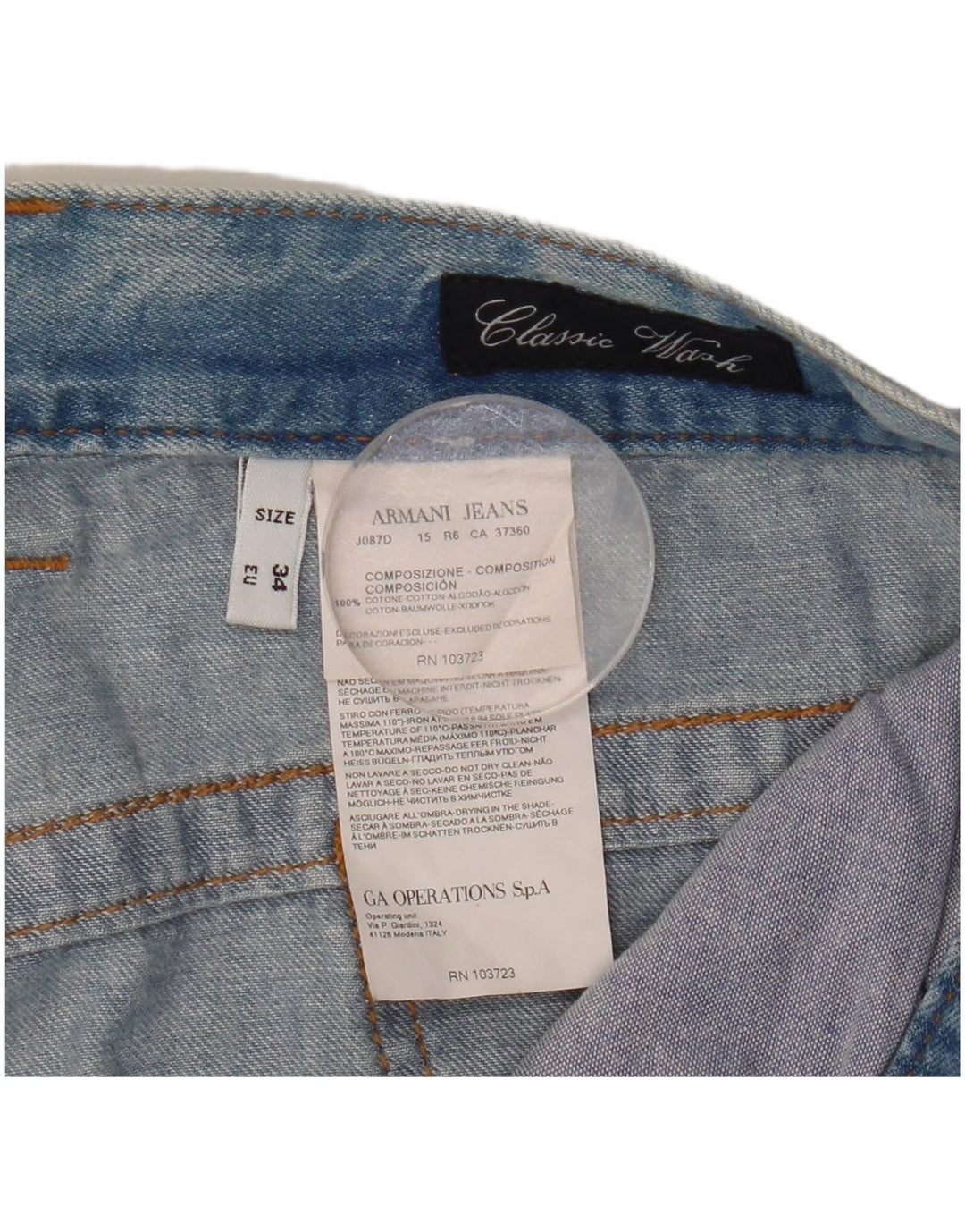 Armani Damen Slim Jeans W34 L33 Blaue Baumwolle