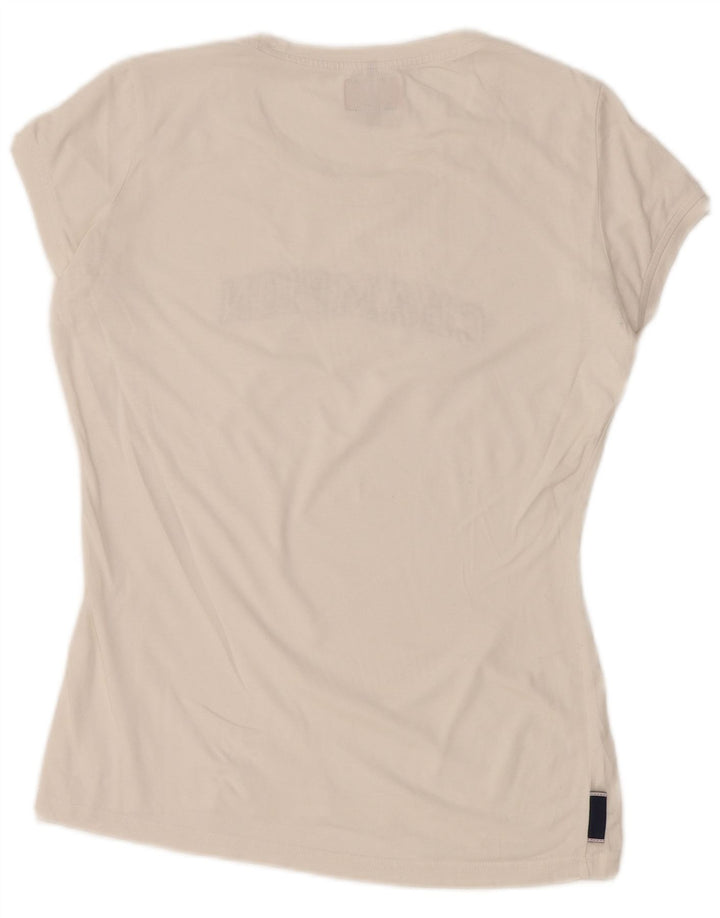 Champion Damen Grafik-T-Shirt-Oberteil UK 12 Medium Weiß
