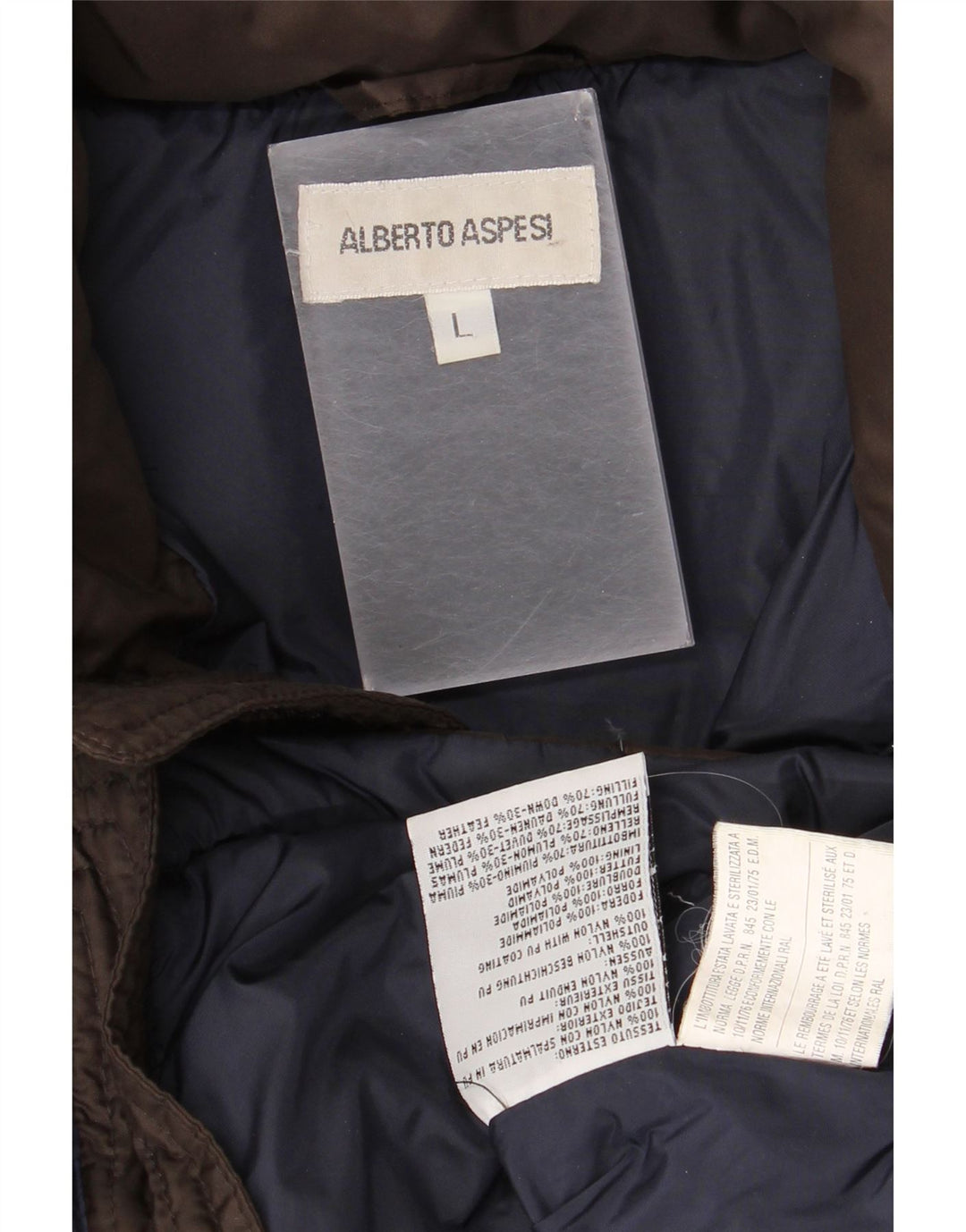 Alberto Aspesi Damen Wattierte Jacke UK 16 Large Braunes Nylon