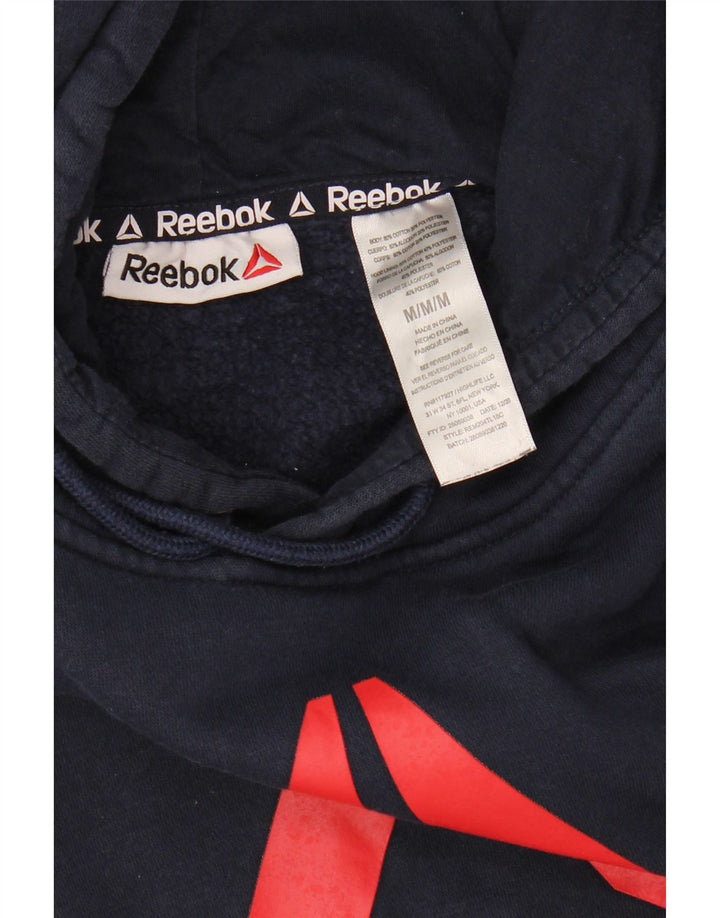 Reebok Herren Graphic Hoodie Pullover Medium Marineblau Baumwolle