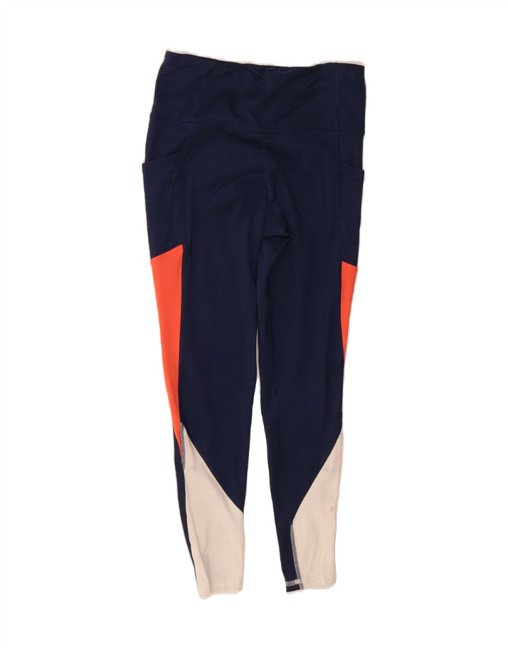 CHAMPION Womens Leggings UK 12 Medium  Navy Blue Colourblock Polyester Vintage Champion and Second-Hand Champion from Messina Hembry 